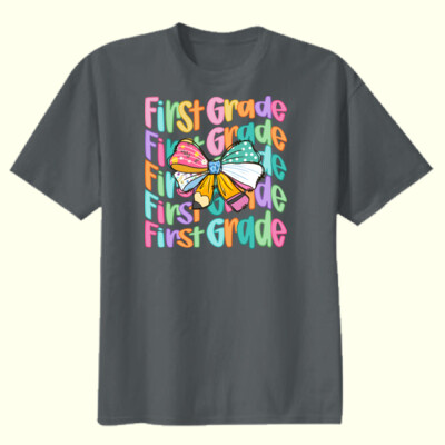 First Grade Coquette Bow 89-170 - Youth Heavy Cotton 100% Cotton T Shirt Thumbnail
