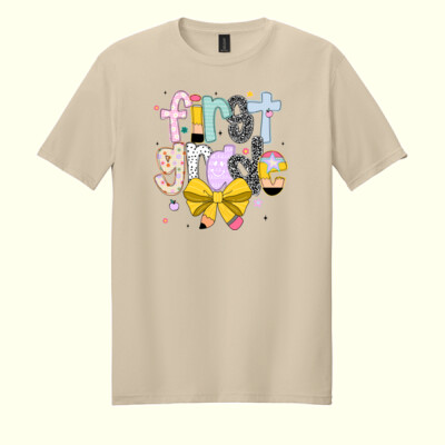 First Grade Coquette Pencil 89-184 - Adult Softstyle ® T Shirt Thumbnail