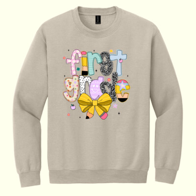First Grade Coquette Pencil 89-184 - Heavy Blend Crewneck Sweatshirt Thumbnail