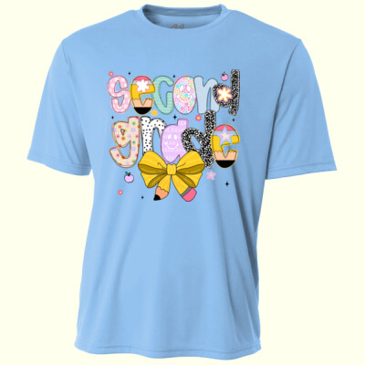 Second Grade Coquette Pencil Bow 89-185 - Youth Cooling Performance Short Sleeve Tee Thumbnail