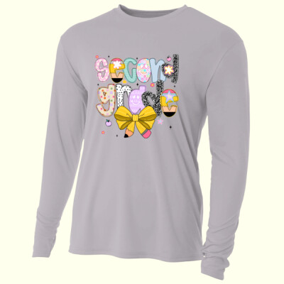 Second Grade Coquette Pencil Bow 89-185 - Adult Cooling Performance Long Sleeve Tee Thumbnail