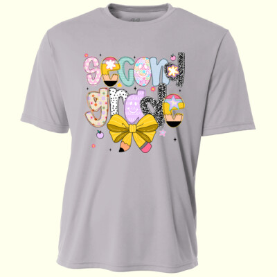 Second Grade Coquette Pencil Bow 89-185 - Adult Cooling Performance Short Sleeve Tee Thumbnail