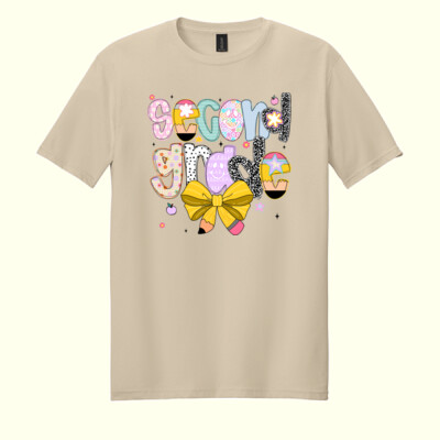 Second Grade Coquette Pencil Bow 89-185 - Adult Softstyle ® T Shirt Thumbnail