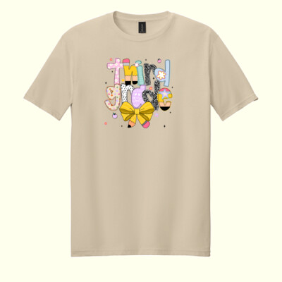 Third Grade Coquette Pencil Bow 89-186 - Adult Softstyle ® T Shirt Thumbnail