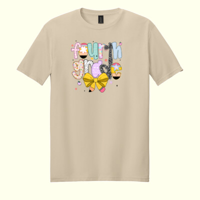 Fourth Grade Coquette Pencil Bow 89-188 - Adult Softstyle ® T Shirt Thumbnail