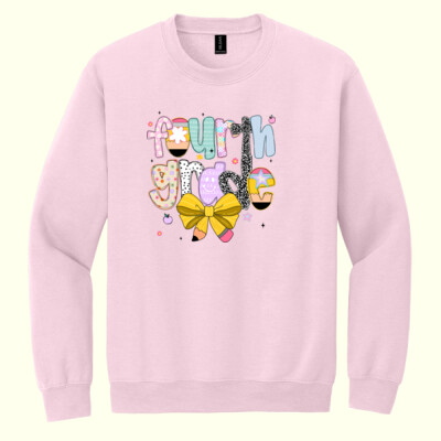 Fourth Grade Coquette Pencil Bow 89-188 - Heavy Blend Crewneck Sweatshirt Thumbnail