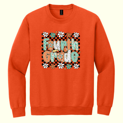 Fourth Grade Checkered 89-189 - Heavy Blend Crewneck Sweatshirt Thumbnail