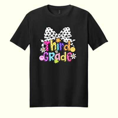 Third Grade Coquette Polka Dot Bow 89-194 - Adult Softstyle ® T Shirt Thumbnail