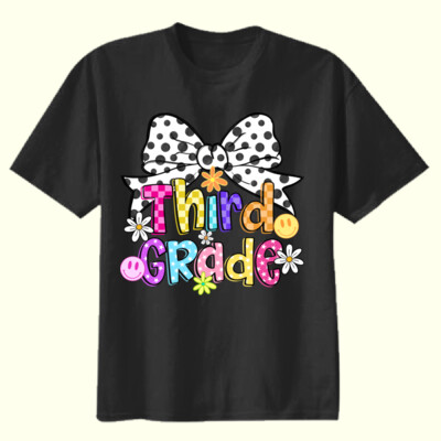 Third Grade Coquette Polka Dot Bow 89-194 - Youth Heavy Cotton 100% Cotton T Shirt Thumbnail