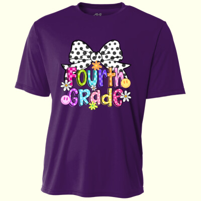 Fourth Grade Coquette Polka Dot Bow 89-196 - Adult Cooling Performance Short Sleeve Tee Thumbnail
