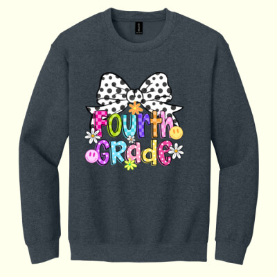 Fourth Grade Coquette Polka Dot Bow 89-196 - Heavy Blend Crewneck Sweatshirt Thumbnail