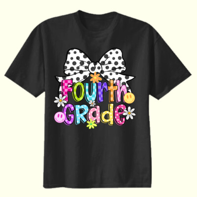 Fourth Grade Coquette Polka Dot Bow 89-196 - Youth Heavy Cotton 100% Cotton T Shirt Thumbnail