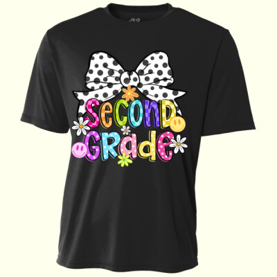 Second Grade Coquette Polka Dot Bow 89-197 - Youth Cooling Performance Short Sleeve Tee Thumbnail