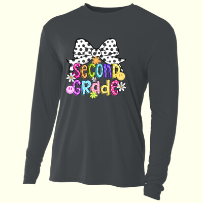Second Grade Coquette Polka Dot Bow 89-197 - Adult Cooling Performance Long Sleeve Tee Thumbnail