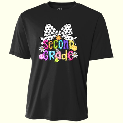 Second Grade Coquette Polka Dot Bow 89-197 - Adult Cooling Performance Short Sleeve Tee Thumbnail