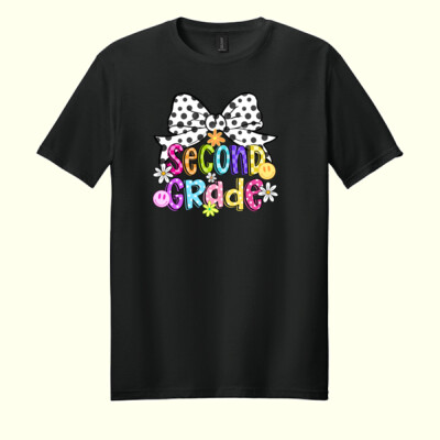 Second Grade Coquette Polka Dot Bow 89-197 - Adult Softstyle ® T Shirt Thumbnail