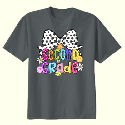 Second Grade Coquette Polka Dot Bow 89-197 - Youth Heavy Cotton 100% Cotton T Shirt Thumbnail