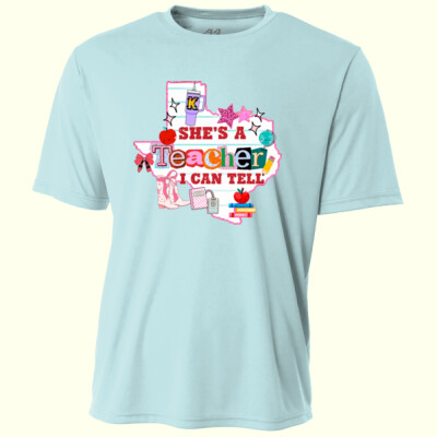 She's a Teacher I Can Tell Design #2 99-315 - Adult Cooling Performance Short Sleeve Tee Thumbnail