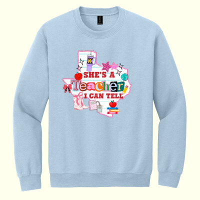 She's a Teacher I Can Tell Design #2 99-315 - Heavy Blend Crewneck Sweatshirt Thumbnail