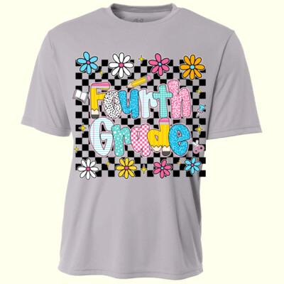 Fourth Grade Checkered Flowers 89-213 - Youth Cooling Performance Short Sleeve Tee Thumbnail