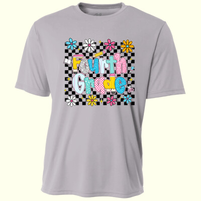 Fourth Grade Checkered Flowers 89-213 - Adult Cooling Performance Short Sleeve Tee Thumbnail