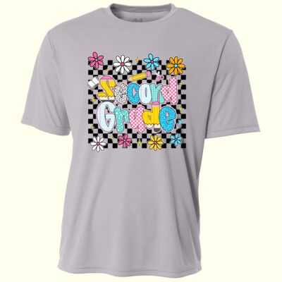 Second Grade Checkered Flowers 89-215 - Adult Cooling Performance Short Sleeve Tee Thumbnail
