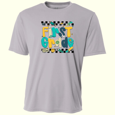 First Grade Checkered Teal 89-216 - Adult Cooling Performance Short Sleeve Tee Thumbnail