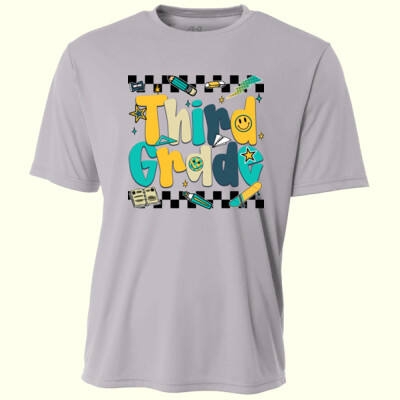 Third Grade Retro School Pattern 89-218 - Adult Cooling Performance Short Sleeve Tee Thumbnail