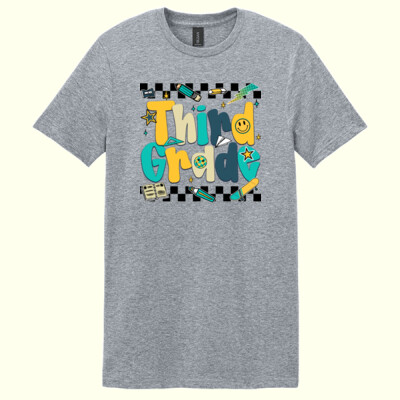 Third Grade Retro School Pattern 89-218 - Adult Softstyle ® T Shirt Thumbnail
