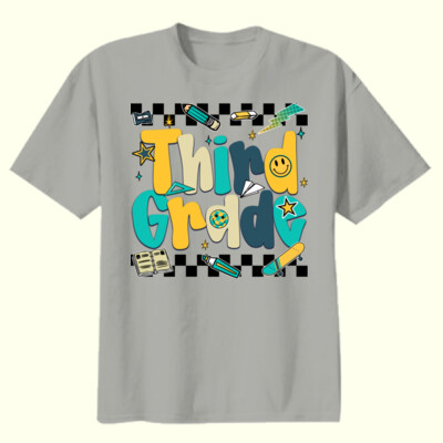 Third Grade Retro School Pattern 89-218 - Youth Heavy Cotton 100% Cotton T Shirt Thumbnail
