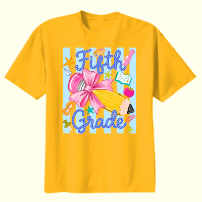 Fifth Grade Pencil Coquette 89-256 - Youth Heavy Cotton 100% Cotton T Shirt Thumbnail