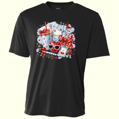 Cherry & Bows Teacher Design 🍒🎀 99-325 - Adult Cooling Performance Short Sleeve Tee Thumbnail