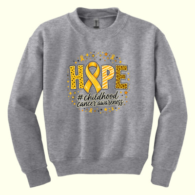 Childhood Cancer Awareness 87-051 - Youth Heavy Blend Crewneck Sweatshirt Thumbnail