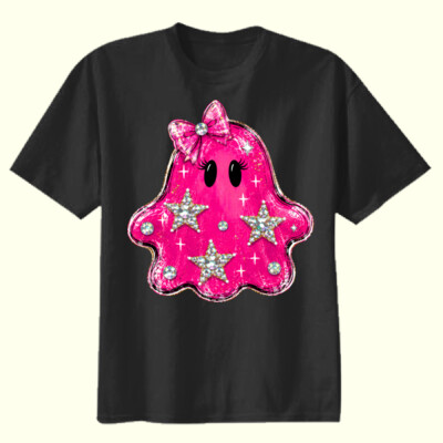 Pink Sparkle Ghost 🎀👻40-004 - Youth Heavy Cotton 100% Cotton T Shirt Thumbnail