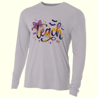 Teach Halloween 🎃🕷️ 40-001 - Adult Cooling Performance Long Sleeve Tee Thumbnail