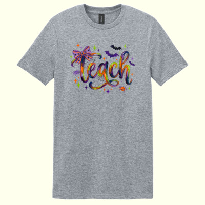 Teach Halloween 🎃🕷️ 40-001 - Adult Softstyle ® T Shirt Thumbnail