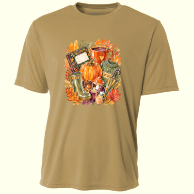 Cozy Fall Teacher 🍂☕ 40-002 - Adult Cooling Performance Short Sleeve Tee Thumbnail