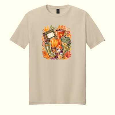 Cozy Fall Teacher 🍂☕ 40-002 - Adult Softstyle ® T Shirt Thumbnail