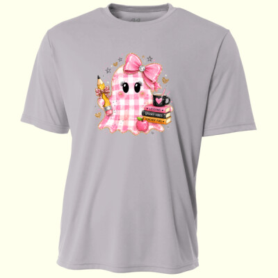 Pink Gingham Teacher Ghost 40-015 - Adult Cooling Performance Short Sleeve Tee Thumbnail