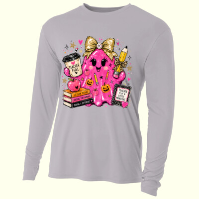 Teacher Fuel Little Monsters Ghost 👻🩷 40-020 - Adult Cooling Performance Long Sleeve Tee Thumbnail