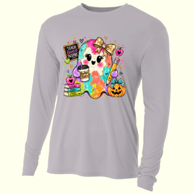 Colorful Teacher Ghost 🎨👻 40-024 - Adult Cooling Performance Long Sleeve Tee Thumbnail