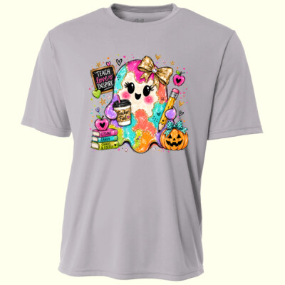 Colorful Teacher Ghost 🎨👻 40-024 - Adult Cooling Performance Short Sleeve Tee Thumbnail