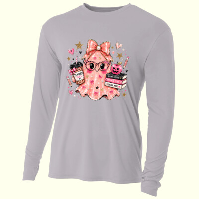Teacher Magic Pink Ghost 🎀👻 40-025 - Adult Cooling Performance Long Sleeve Tee Thumbnail