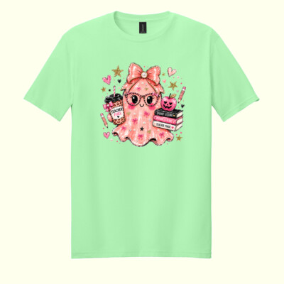 Teacher Magic Pink Ghost 🎀👻 40-025 - Adult Softstyle ® T Shirt Thumbnail