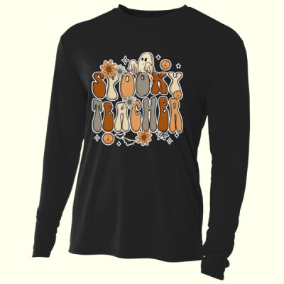 Spooky Teacher Retro Floral 👻🌼 40-028 - Adult Cooling Performance Long Sleeve Tee Thumbnail