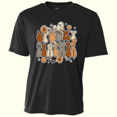 Spooky Teacher Retro Floral 👻🌼 40-028 - Adult Cooling Performance Short Sleeve Tee Thumbnail
