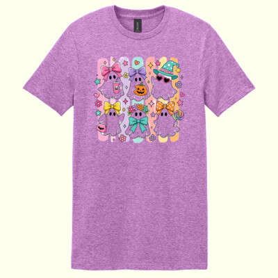 Colorful Girly Ghost Crew 👻🎀 40-026 - Adult Softstyle ® T Shirt Thumbnail