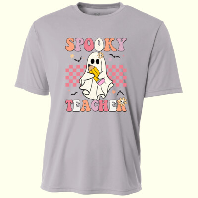 Spooky Teacher Pencil Ghost ✏️👻 40-027 - Adult Cooling Performance Short Sleeve Tee Thumbnail