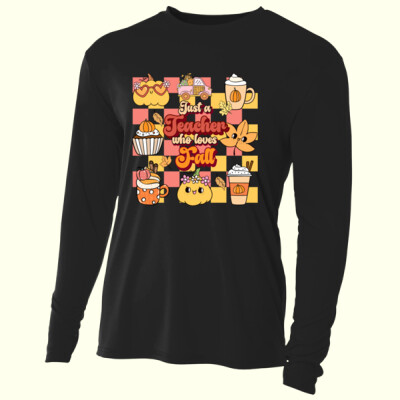 Just a Teacher Who Loves Fall 🍂🎃 40-031 - Adult Cooling Performance Long Sleeve Tee Thumbnail