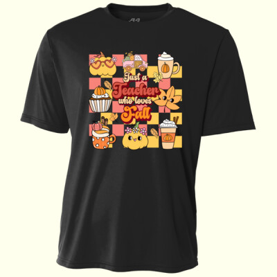 Just a Teacher Who Loves Fall 🍂🎃 40-031 - Adult Cooling Performance Short Sleeve Tee Thumbnail